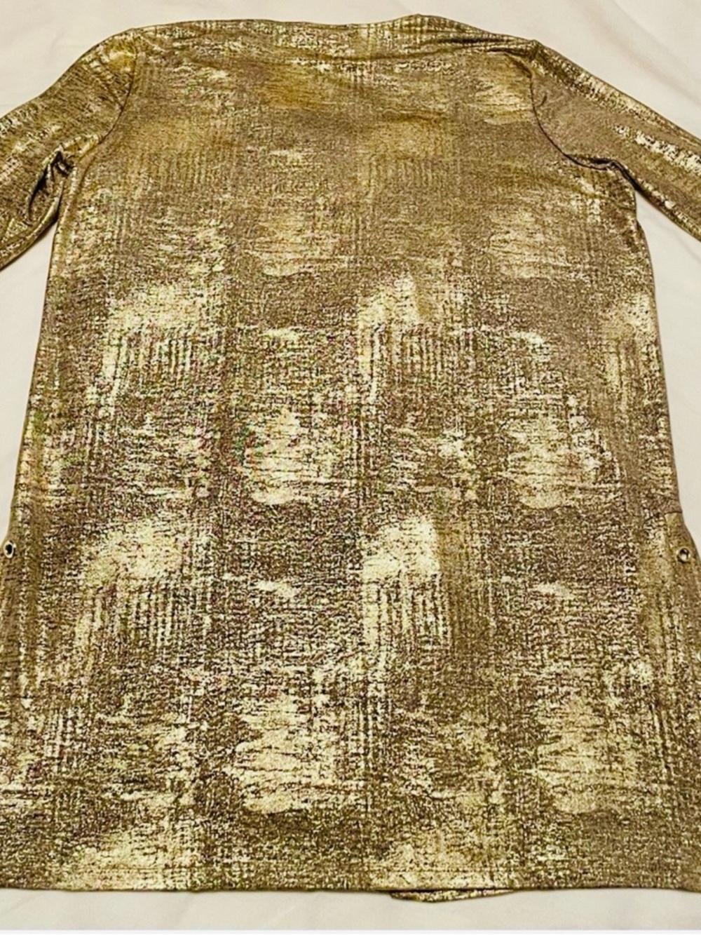 Alia Metallic Gold Open Cardigan Jacket, size Large